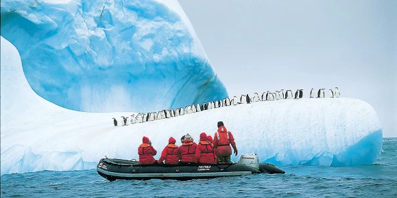 Cruising in the zodiac looking for wildlife
