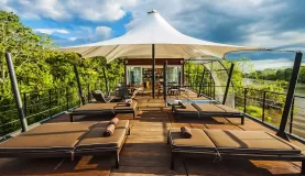 Outdoor lounge on board the Aqua Amazon