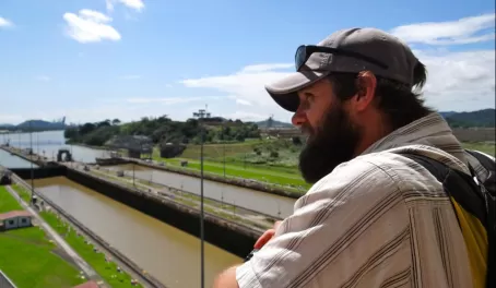 Matt at the Panama Canal