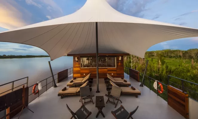 Outdoor lounge on the Aria Amazon
