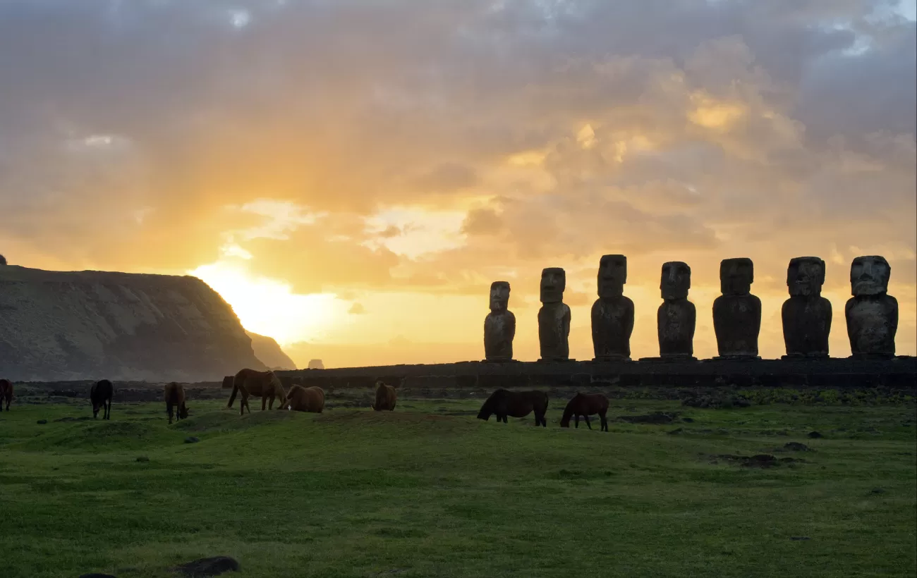 Sunset on Easter Island