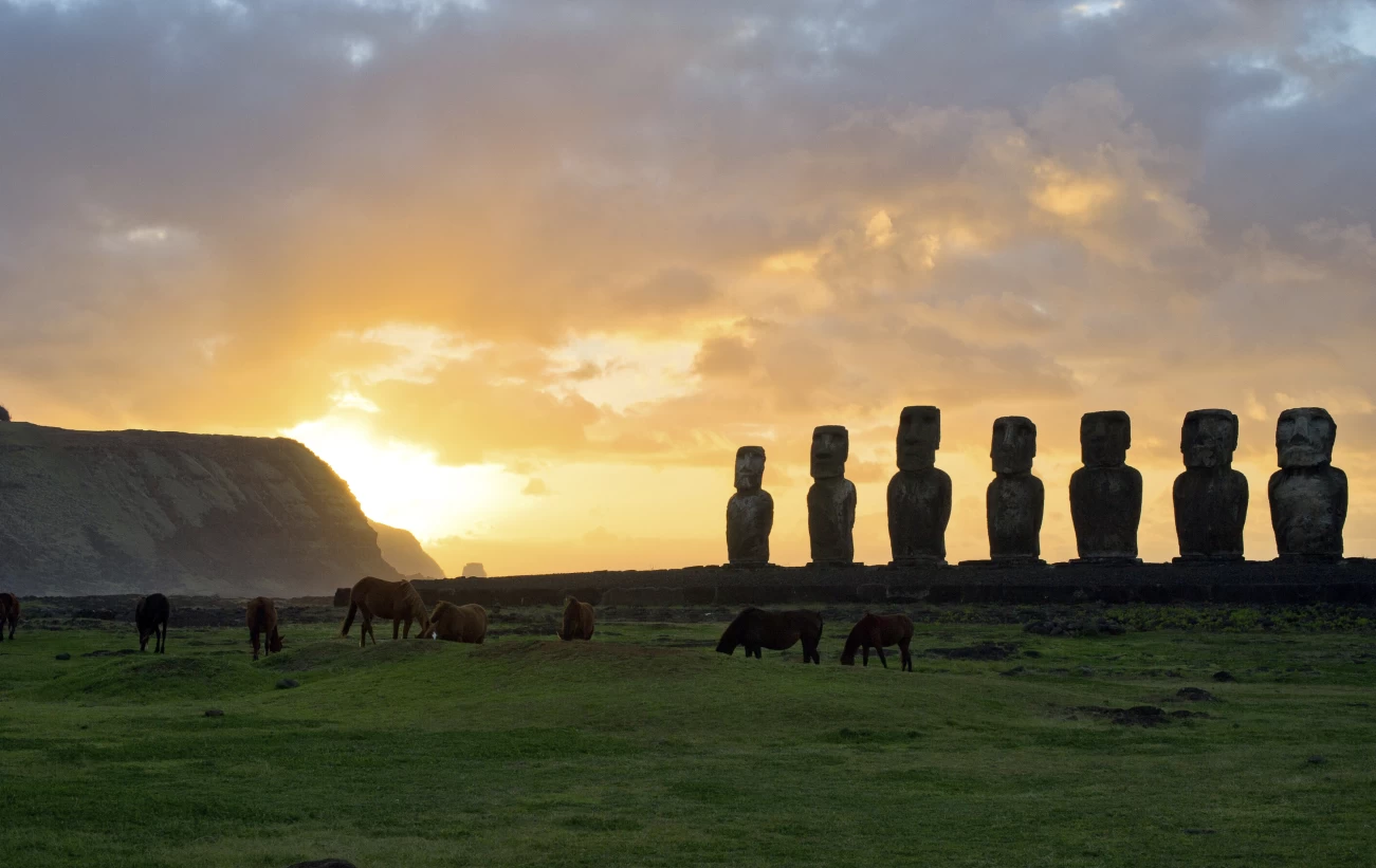 Sunset on Easter Island