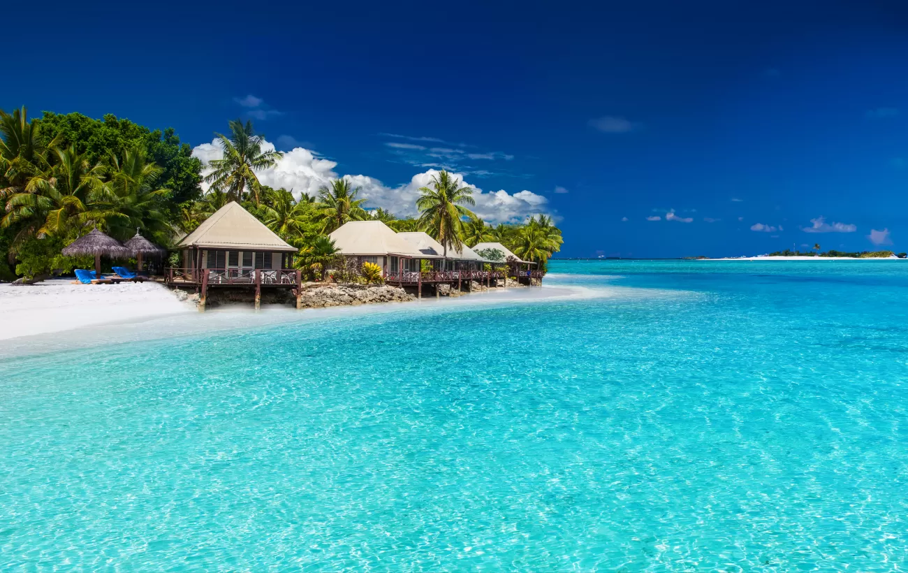 Beach villa on pristine water