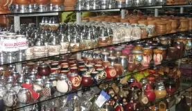 Yerba mate gourds in an Iguazu shop