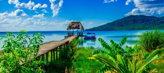 Beautiful pier at Lake Peten, Guatemala