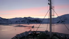 Sunrise in Wilhelmina Bay, Antarctica