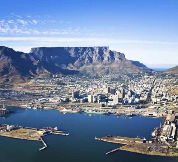 Table Mountain and Cape Town Harbour, South Africa