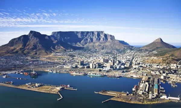Table Mountain and Cape Town Harbour, South Africa