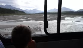 Looking out the window into the Alaskan wilderness