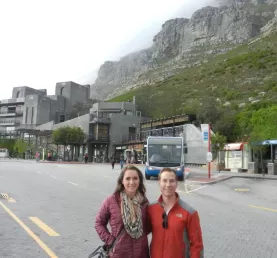 At the base of the Cable Car at Table Mountain