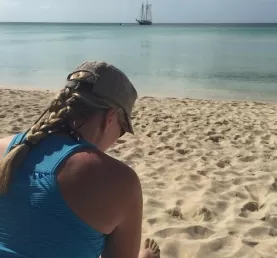 Loving the sand in Governor's Harbour
