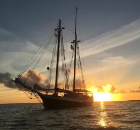Sunset over the Liberty Clipper