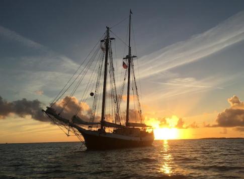 Sunset over the Liberty Clipper