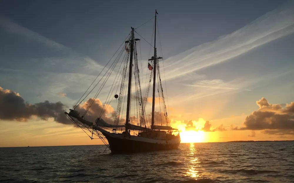 Sunset over the Liberty Clipper