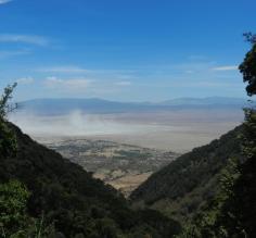 View of Ngorongoro Crater as we exit the park