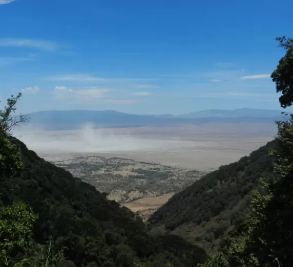 View of Ngorongoro Crater as we exit the park
