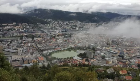 View from top after taking Bergen finicular
