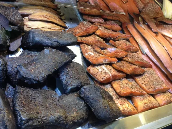 Bergen market, whale