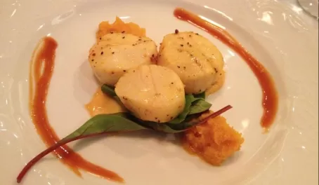 Scallops at Walaker Hotell, the oldest hotel in Norway