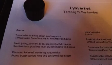 Dinner at Lysverket in Bergen - neofjordic cuisine