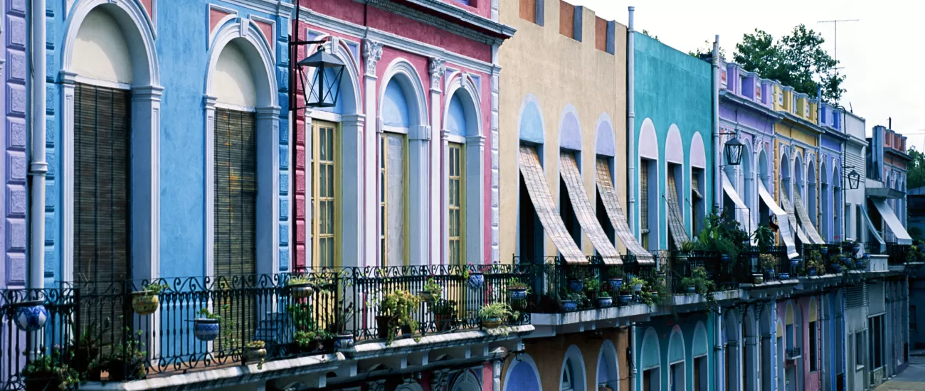 Colorful buildings of Barrio Reus, Montevideo
